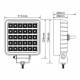 Proiector lucru auto 111x111, LED, 12-24V, 24W, 2875lm, cu intrerupator, unghi larg, L0156 TruckLed