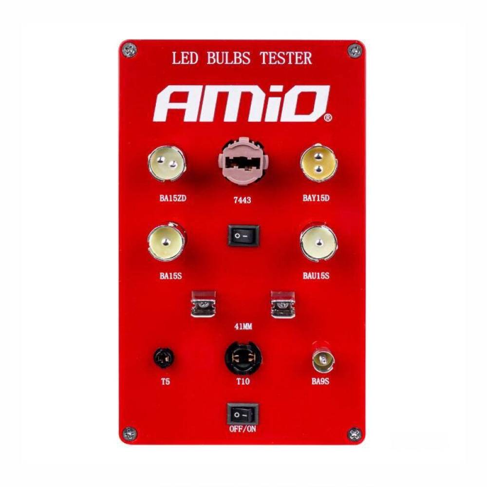 Tester becuri LED, 5A 60W, pentru T5, T10, BA9S, BA15S, BAU15S, BA15ZD, 7443, BAY15D, 01517 Amio