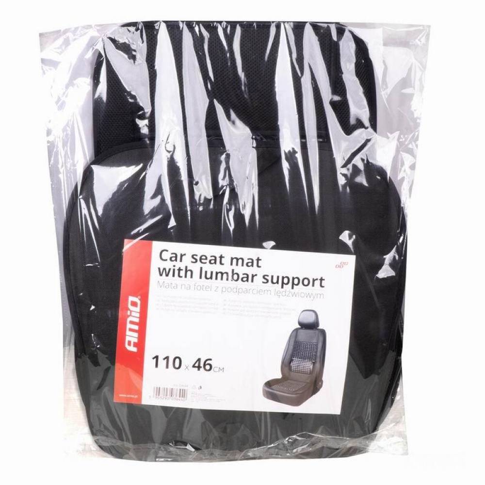 Perna scaun cu bile, 110x46cm, cu suport lombar, neagra, 03644 Amio