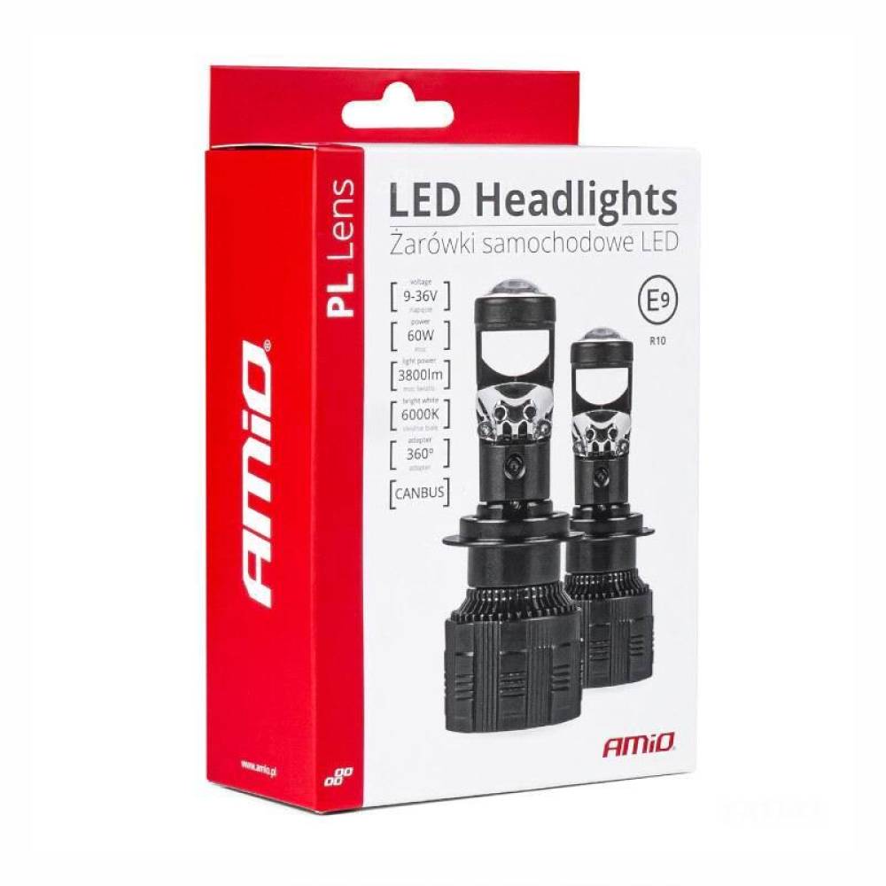 Set 2 becuri H7, LED, 9-36V, 60W, 3800lm, 6000K, Canbus, cu lupa, 03668 Amio Set 2 becuri H7, LED, 9-36V, 60W, 3800lm, 6000K, Canbus, cu lupa, 03668 Amio