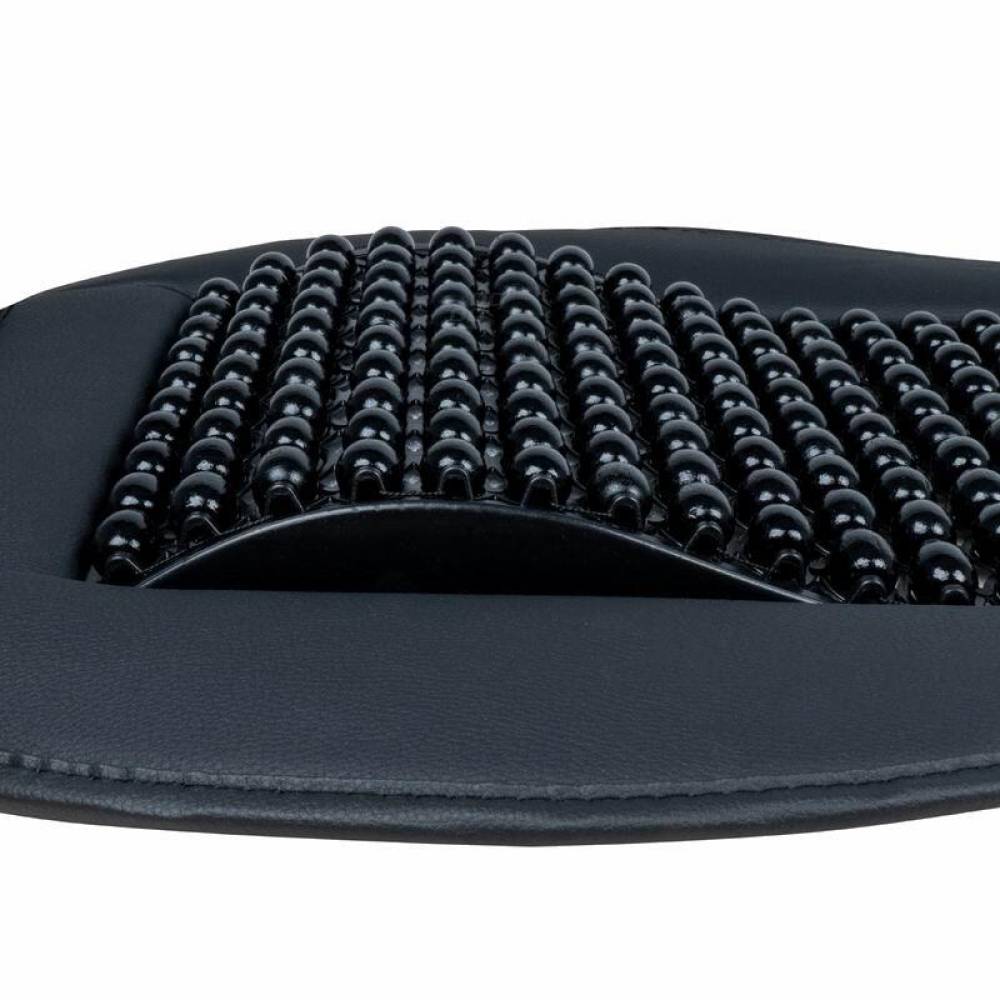Perna scaun imitatie piele cu bile, 147x68cm, suport lombar si tetiera, neagra, 03649 Amio