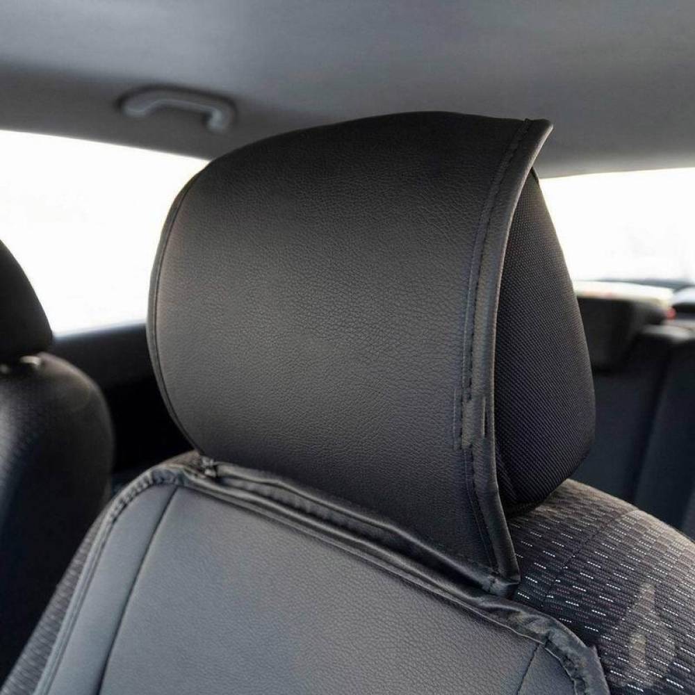 Perna scaun imitatie piele cu bile, 147x68cm, suport lombar si tetiera, neagra, 03649 Amio