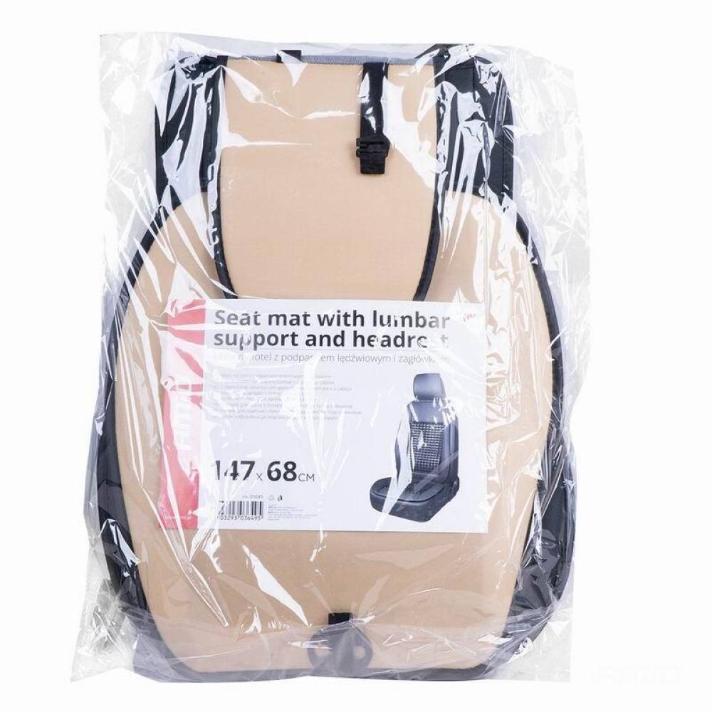 Perna scaun imitatie piele cu bile, 147x68cm, suport lombar si tetiera, neagra, 03649 Amio