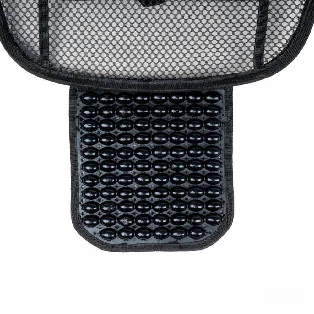 Perna scaun cu bile, 125x52cm, suport lombar si tetiera, neagra, cu plasa, 03646 Amio