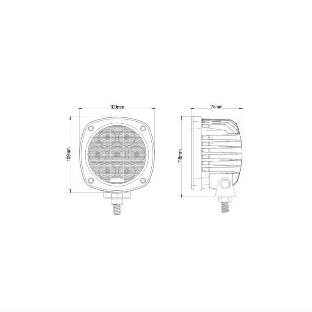 Proiector lucru 109x109, LED, 9-32V, 35W, 3500lm, flood, Explorer, CA 6161 247Lighting
