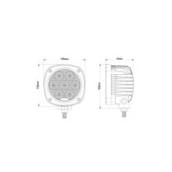 Proiector lucru 109x109, LED, 9-32V, 35W, 3500lm, flood, Explorer, CA 6161 247Lighting