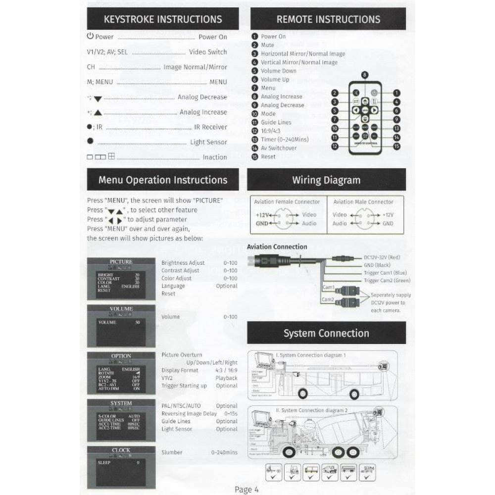Kit camera mers inapoi cu monitor 7