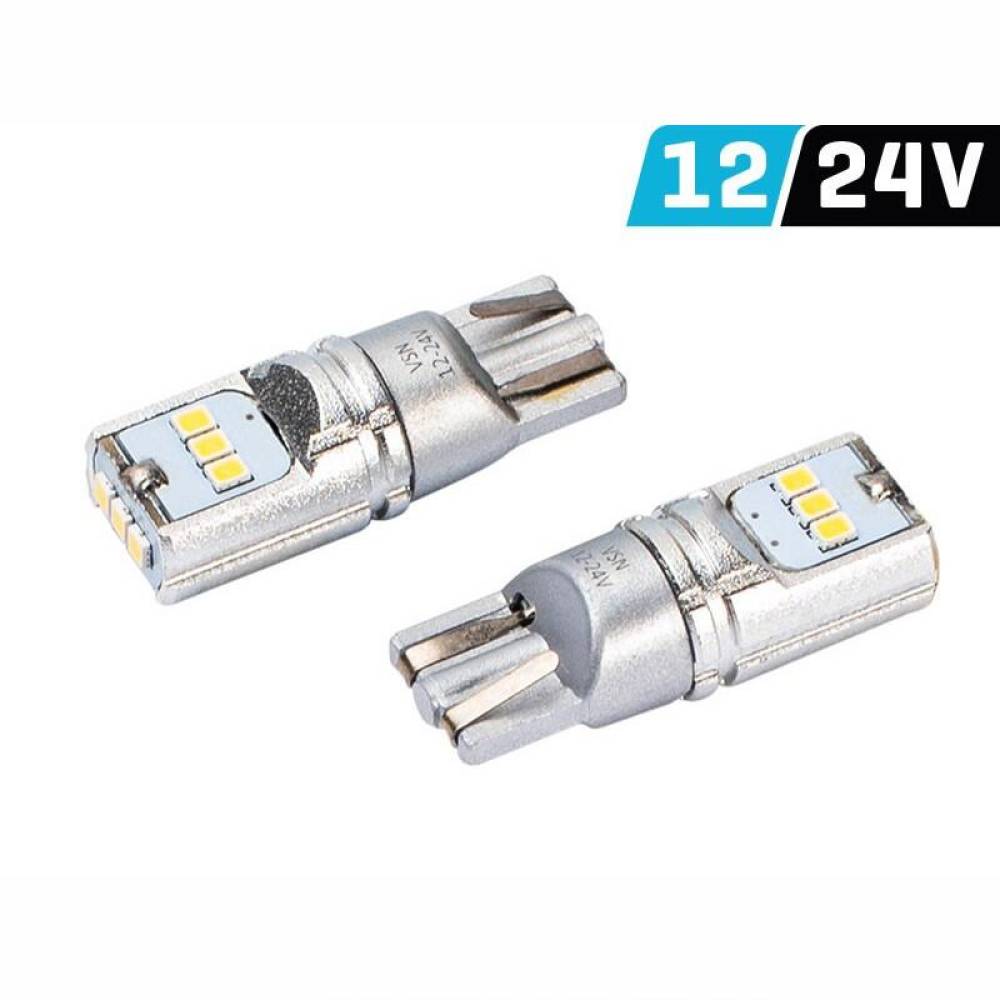 Set 2 becuri aluminiu T10, 9 LED-uri SMD2016, 12-24V, W5W, 230lm, Canbus, 83200 Vision