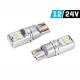 Set 2 becuri aluminiu T10, 9 LED-uri SMD2016, 12-24V, W5W, 230lm, Canbus, 83200 Vision