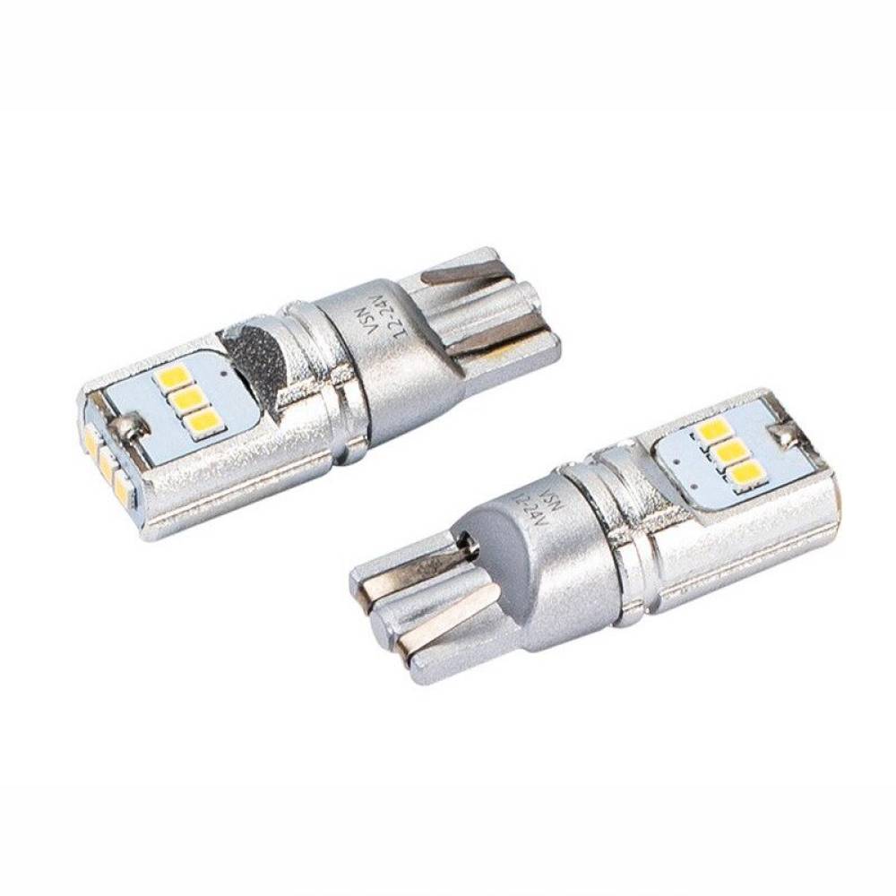 Set 2 becuri aluminiu T10, 9 LED-uri SMD2016, 12-24V, W5W, 230lm, Canbus, 83200 Vision