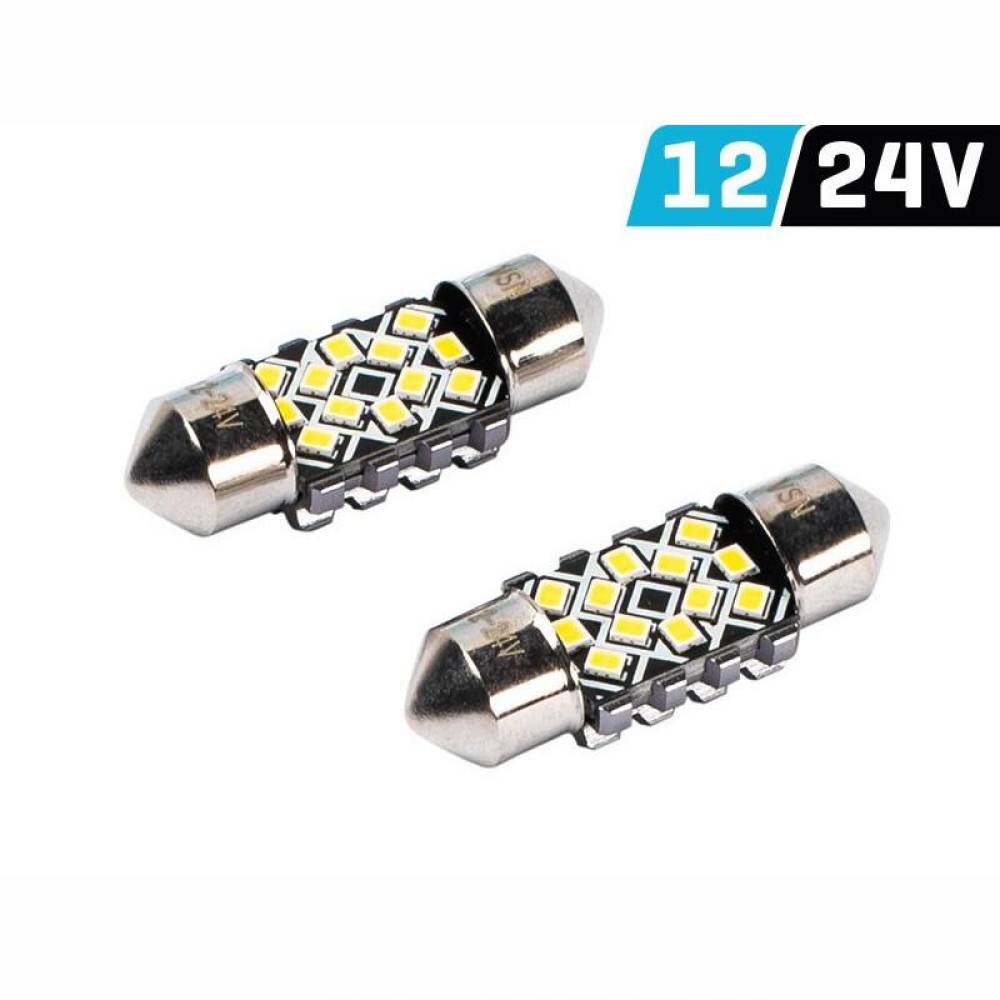 Set 2 becuri sofit, 12-24V C5W, 31mm, 12 LED-uri SMD2016, 250lm, Canbus, SV8.5, 83205 Vision Set 2 becuri sofit, 12-24V C5W, 31mm, 12 LED-uri SMD2016, 250lm, Canbus, SV8.5, 83205 Vision