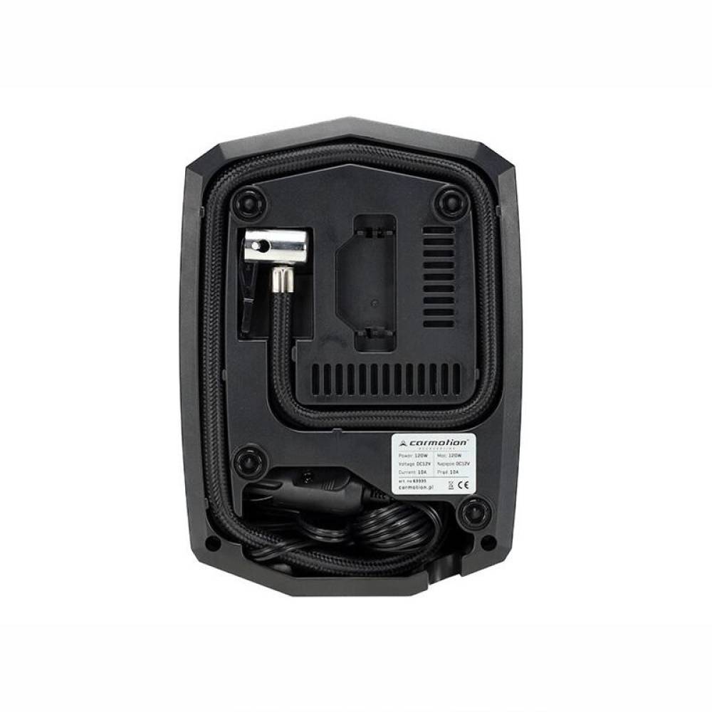 Compresor aer, 10bar, 12V, 120W, automat cu manometru digital, cu lanterna, 4 adaptoare, 63335 Carmotion