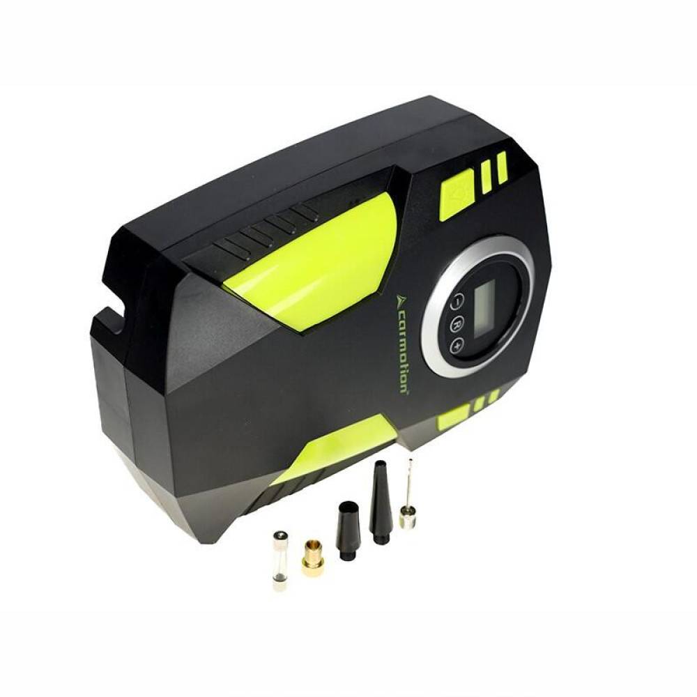 Compresor aer, 10bar, 12V, 120W, automat cu manometru digital, cu lanterna, 4 adaptoare, 63335 Carmotion