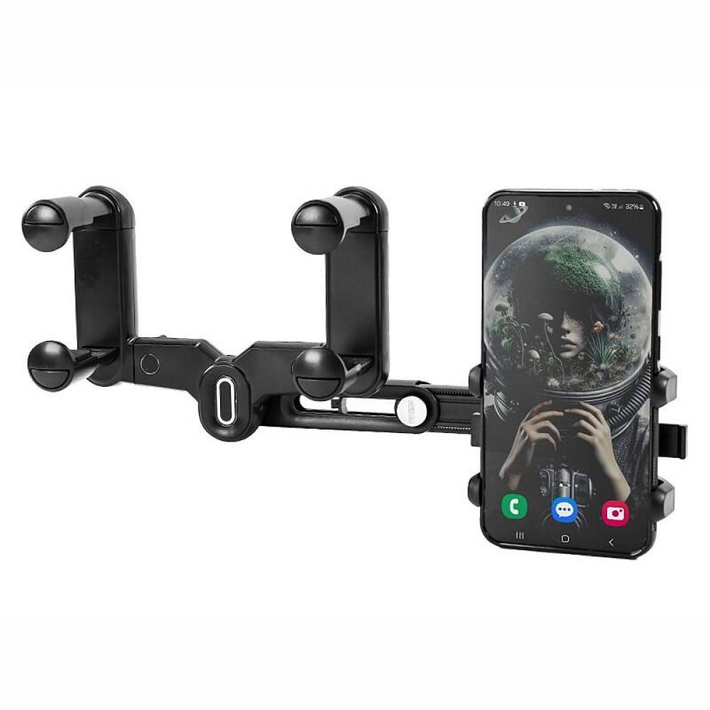 Suport telefon cu brat articulat telescopic, prindere la oglinda retrovizoare, rotativ, 63184 Carmotion