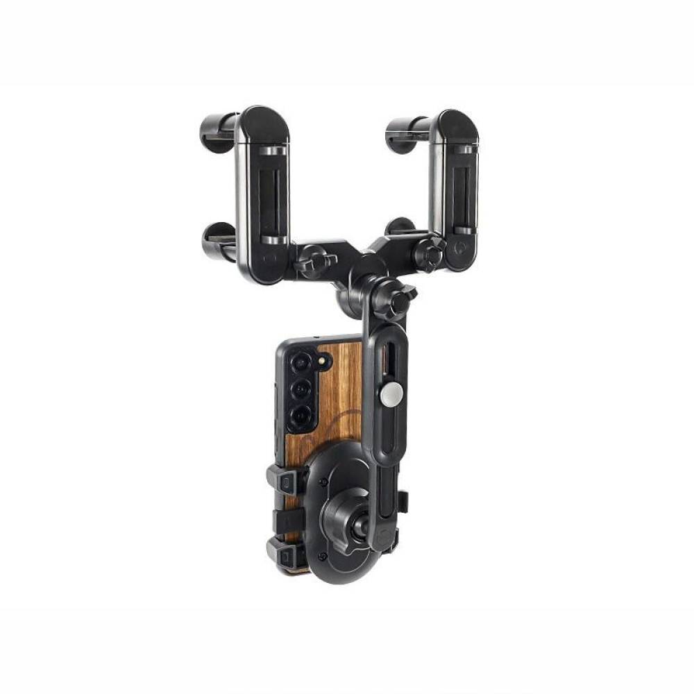Suport telefon cu brat articulat telescopic, prindere la oglinda retrovizoare, rotativ, 63184 Carmotion