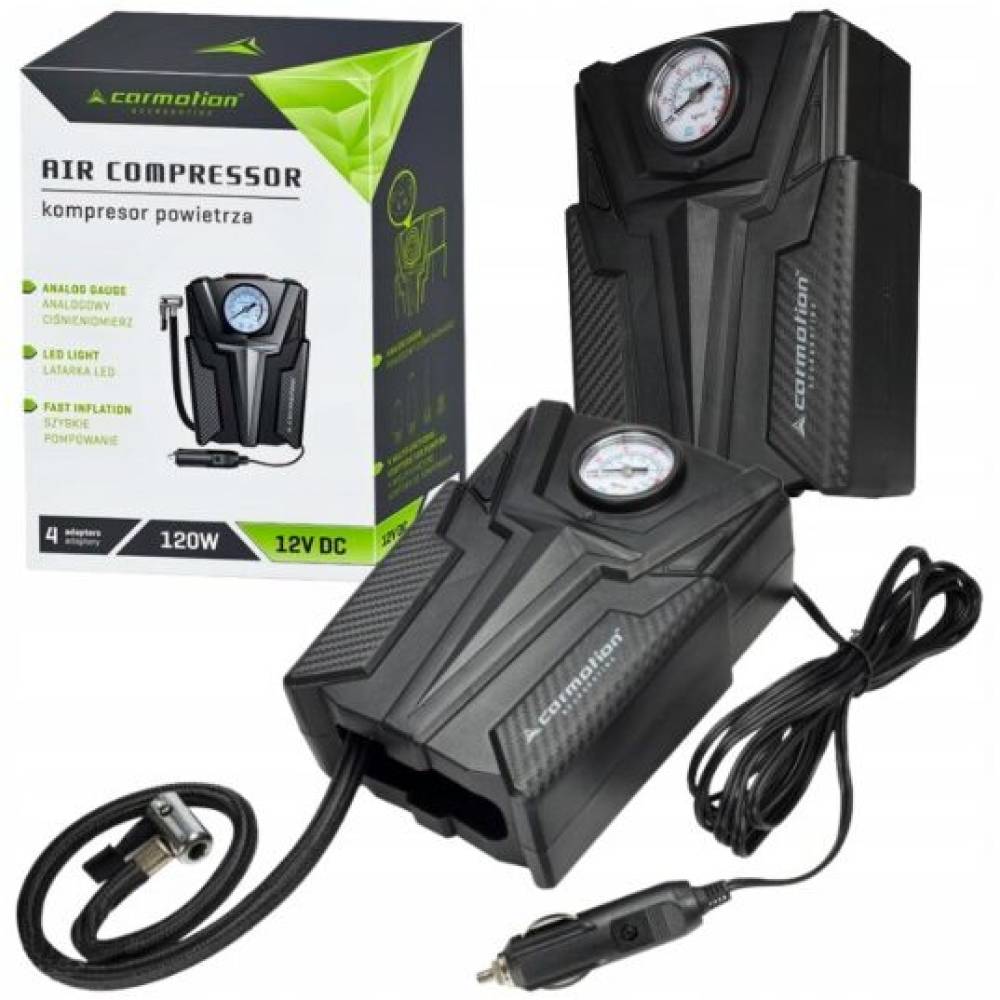 Compresor aer 12V, 10bar, 120W, cu 4 adaptori, 63336 Carmotion 