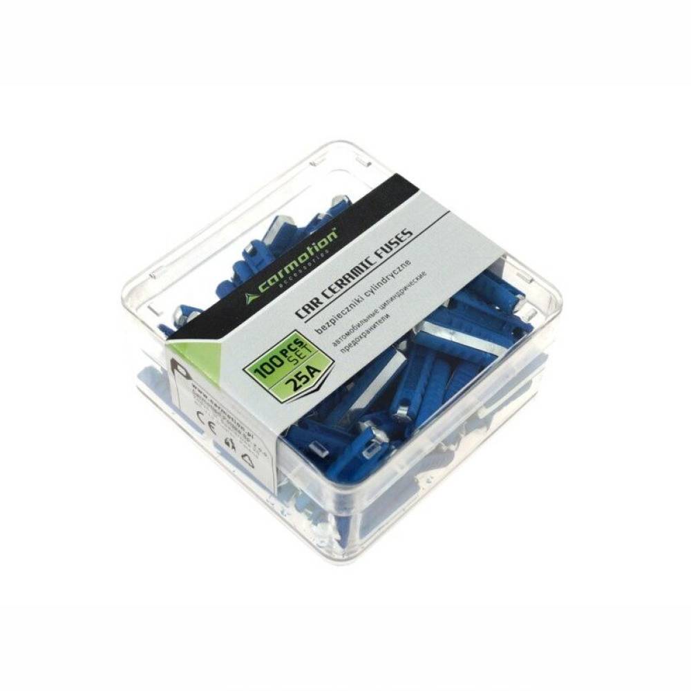 Set sigurante cilindrice, 25A, 100 bucati, 86220 Carmotion