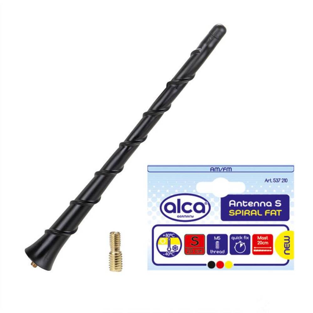 Tija antena cu spirala 20cm, cu surub M5, Am-Fm Spiral Fat 537.21 Alca 