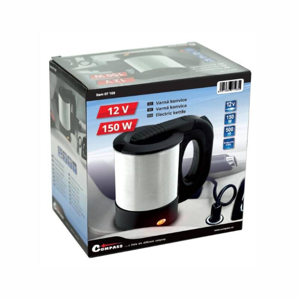Fierbator apa 500ml, 12V, 150W, inox, 07103 Compass