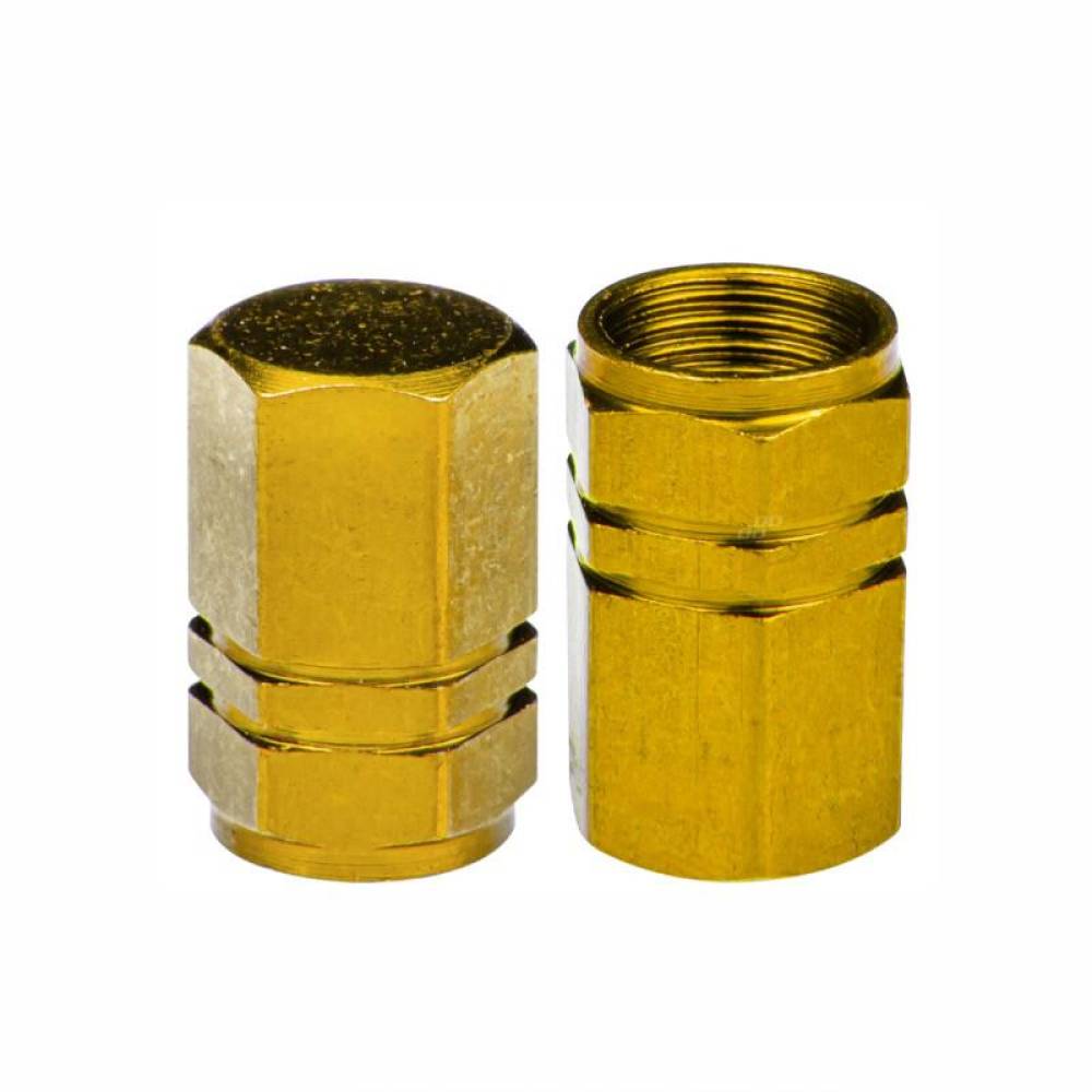 Ornament capacele valva hexagonale, 16mm, aurii, set 4 bucati, 03633 Amio