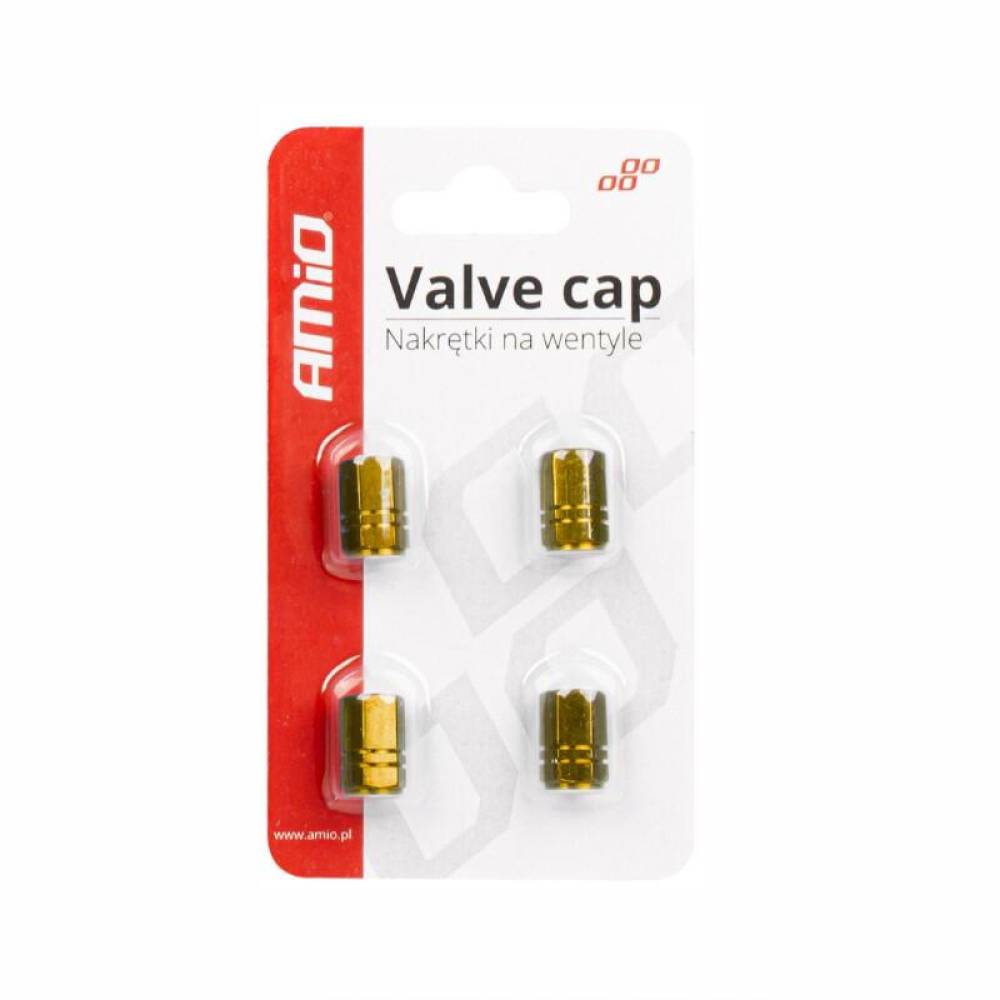 Ornament capacele valva hexagonale, 16mm, aurii, set 4 bucati, 03633 Amio