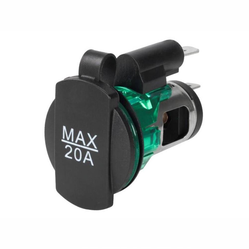 Priza bricheta 12-24V, LED, incastrabila cu capac, max 20A, tip EURO, 63225 Carmotion 