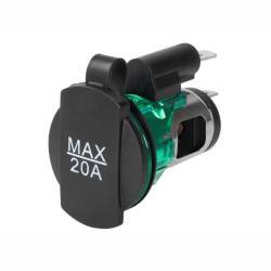 Priza bricheta 12-24V, LED, incastrabila cu capac, max 20A, tip EURO, 63225 Carmotion 