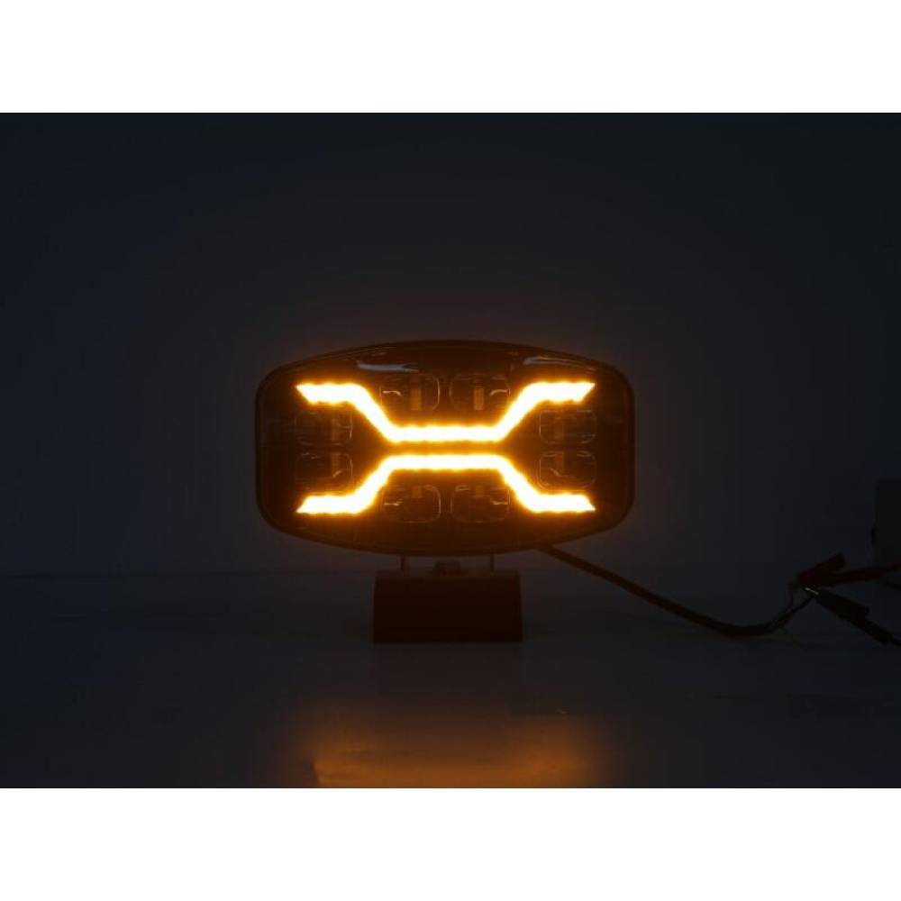 Proiector auto faza lunga 245x159, LED, 3 functii, cu pozitie alba si functie stroboscopica galbena, 12-24V, X Spider, L3436 TruckLed