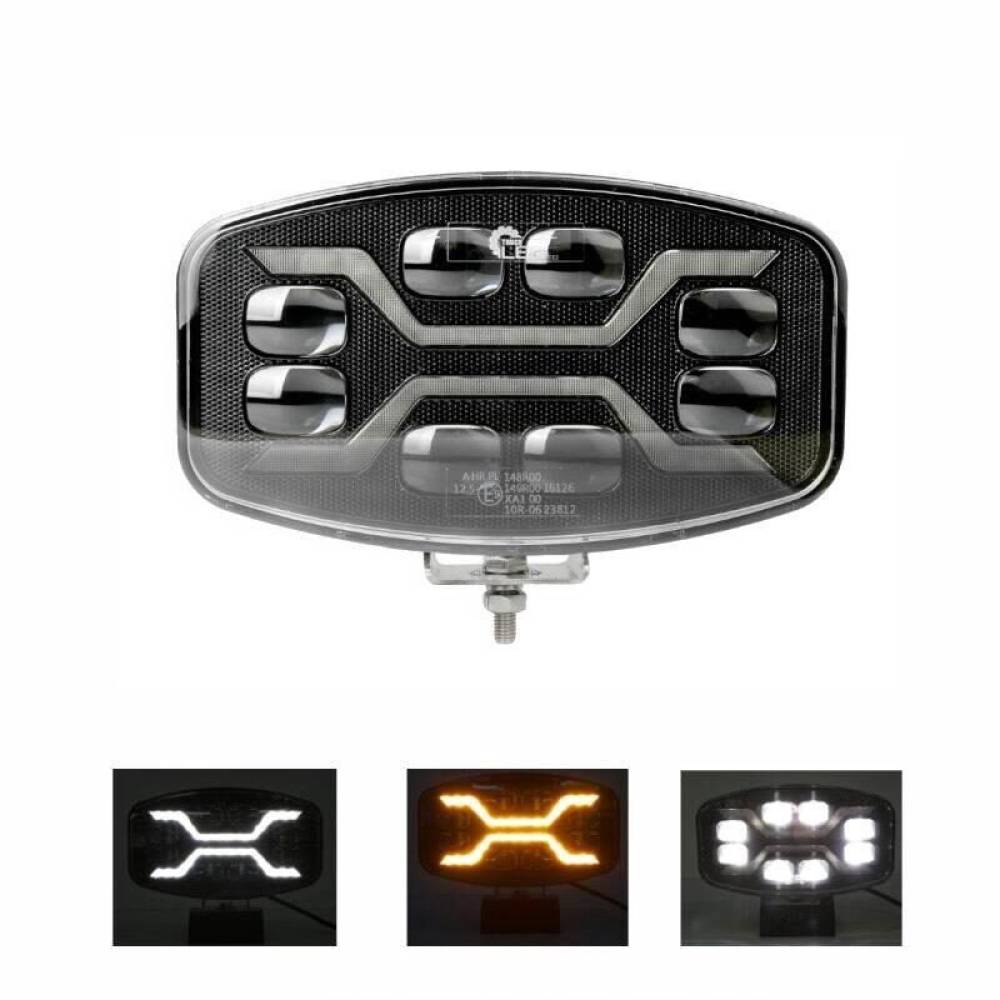 Proiector auto faza lunga 245x159, LED, 3 functii, cu pozitie alba si functie stroboscopica galbena, 12-24V, X Spider, L3436 TruckLed