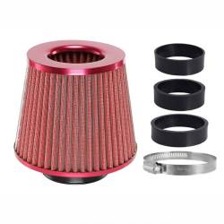 Filtru aer sport, rosu, 3 adaptori, h15cm, 83150 Carmotion