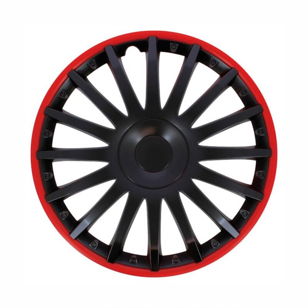 Set 4 capace roti 16inch, negre cu dunga rosie, Florida, VNJ4216 SwissDrive