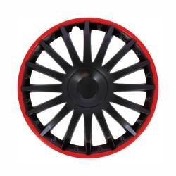 Set 4 capace roti 16inch, negre cu dunga rosie, Florida, VNJ4216 SwissDrive