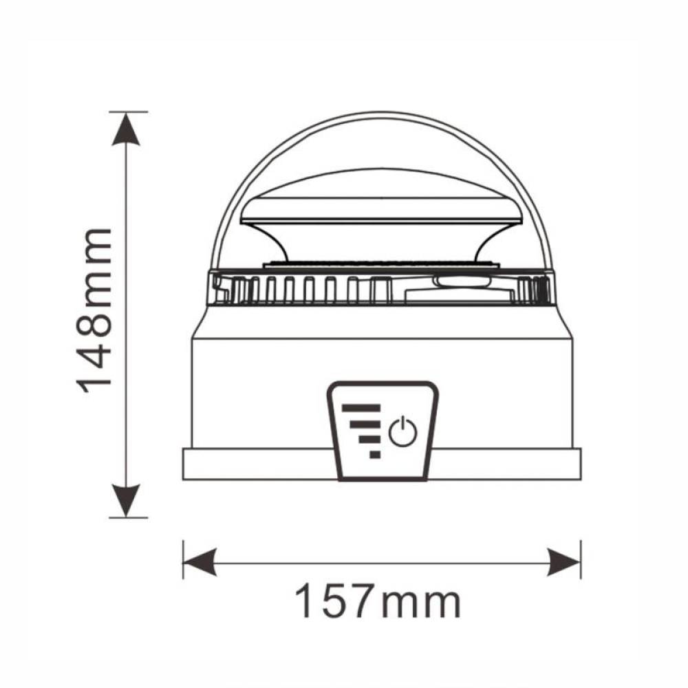Girofar wireless 12V-24V, h148, cu Led, 3 functii, cu acumulator, reincarcabil 12-24V si 220V, prindere cu magnet, TT.14540