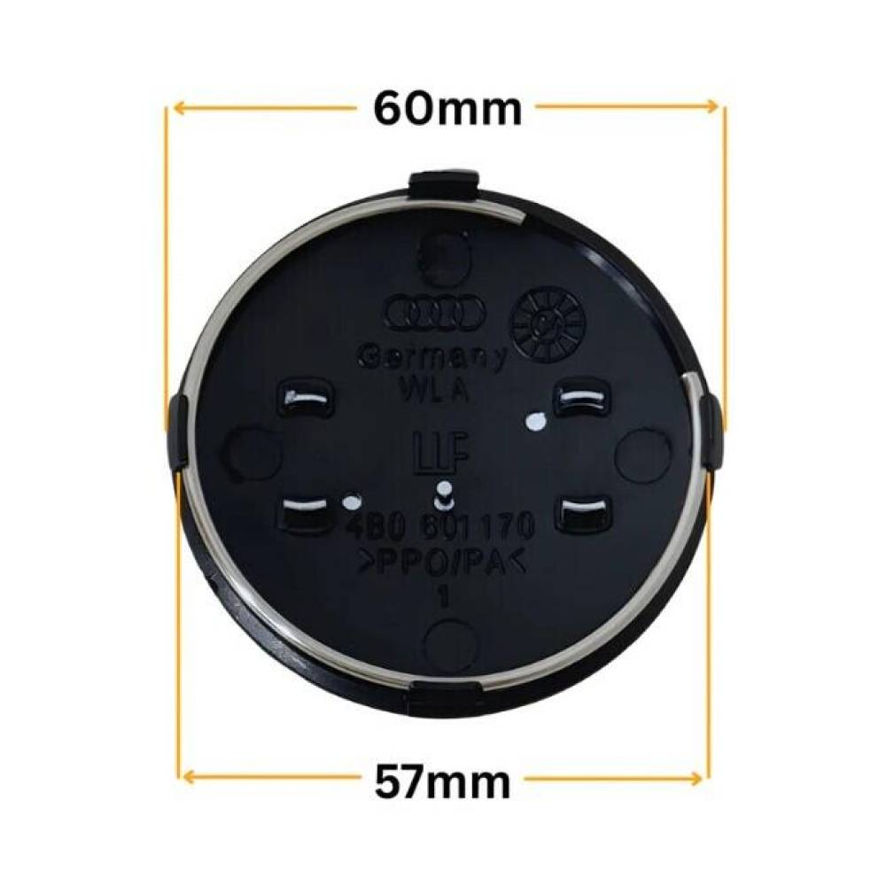 Set 4 capace pentru jante aliaj, 60mm, emblema Audi
