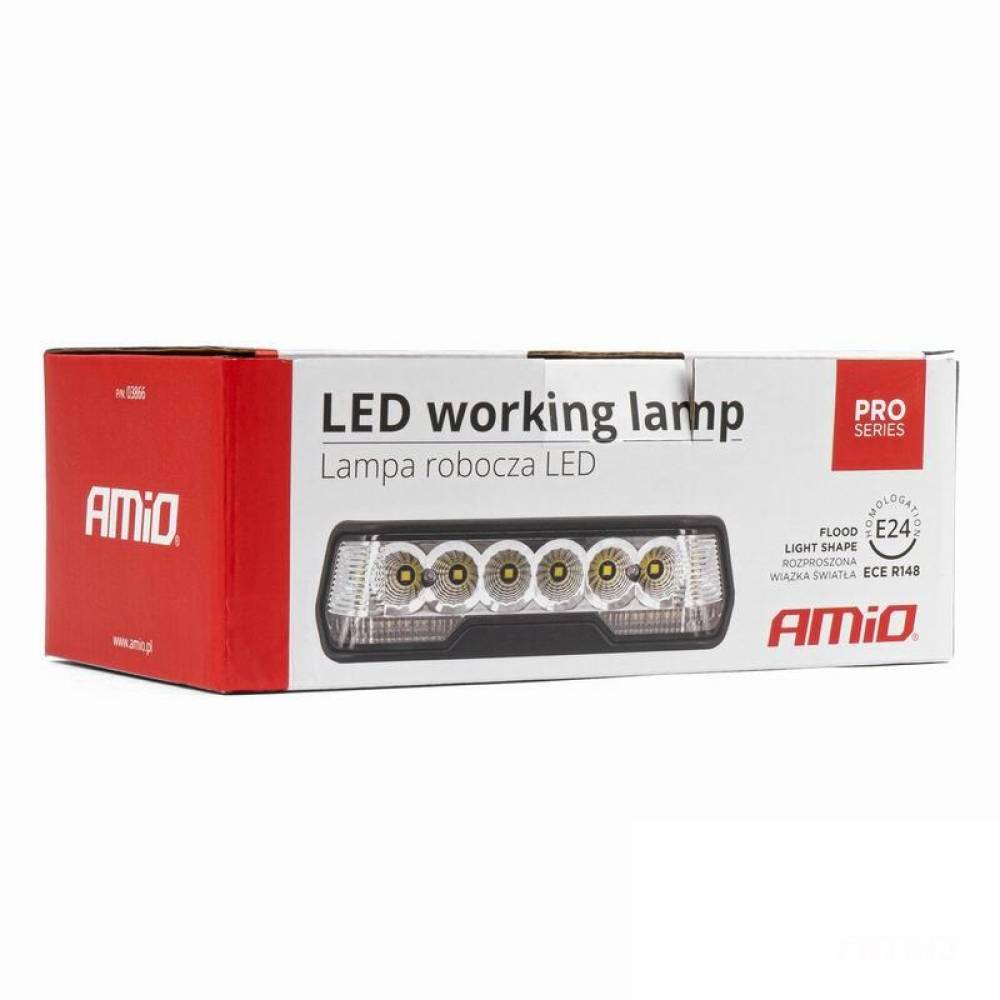 Proiector lucru 162x45, LED, 10-30V, 31W, 4000lm, cu pozitie DRL alba, flood, Pro Series 03866 Amio Proiector lucru 162x45, LED, 10-30V, 31W, 4000lm, cu pozitie DRL alba, flood, Pro Series 03866 Amio