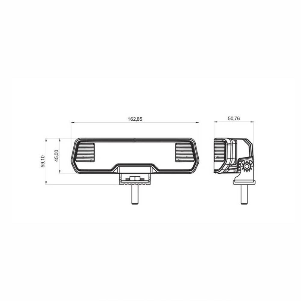 Proiector lucru 162x45, LED, 10-30V, 31W, 4000lm, cu pozitie DRL alba, flood, Pro Series 03866 Amio Proiector lucru 162x45, LED, 10-30V, 31W, 4000lm, cu pozitie DRL alba, flood, Pro Series 03866 Amio