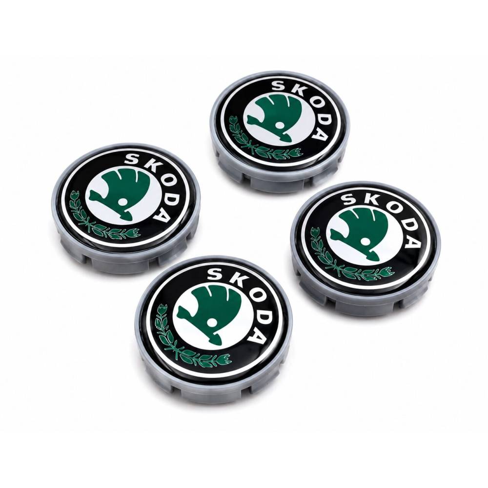 Set 4 capace pentru jante aliaj, 68mm, emblema Skoda