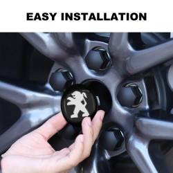 Set 4 capace pentru jante aliaj, 68mm, emblema Peugeot