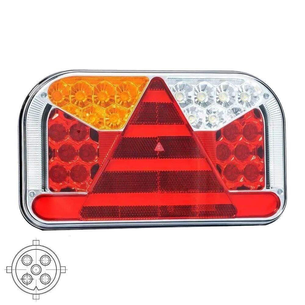 Lampa spate 240x140, LED, 5 functii, cu iluminare numar, cu mufa 5 pini, stanga, FT-170 L TB SPK Bajonet Fristom