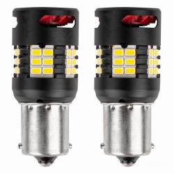 Set 2 becuri semnalizare, 24 LED-uri SMD3020, 12-24V, 1156 BA15S P21W, R10W, R5W, cu ventilator, Canbus, alb, Pro Series 03721 Amio