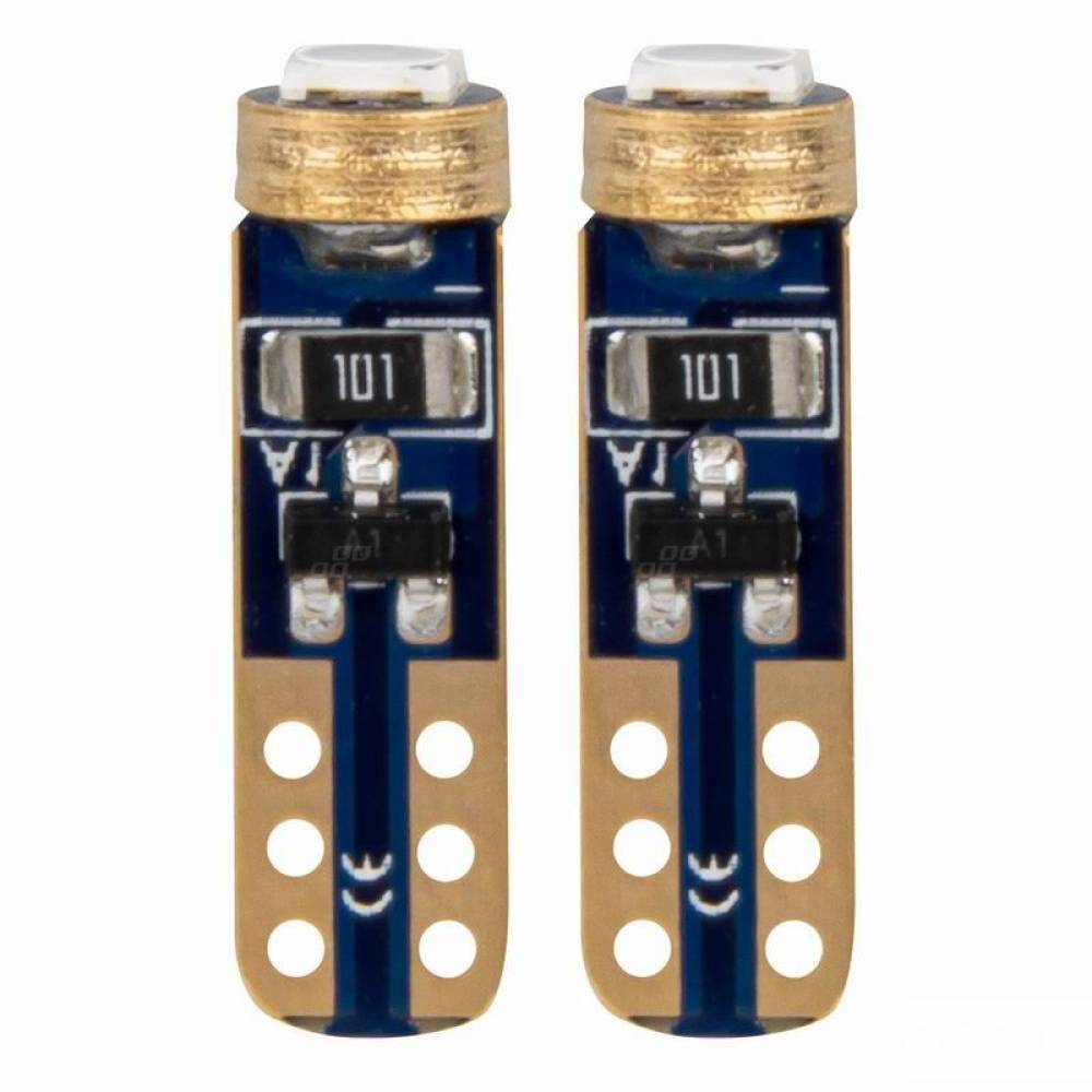 Set 2 becuri T5, 1 LED, SMD3030 12V 0.5W, W1W, albastru, High Power, 03728 Amio