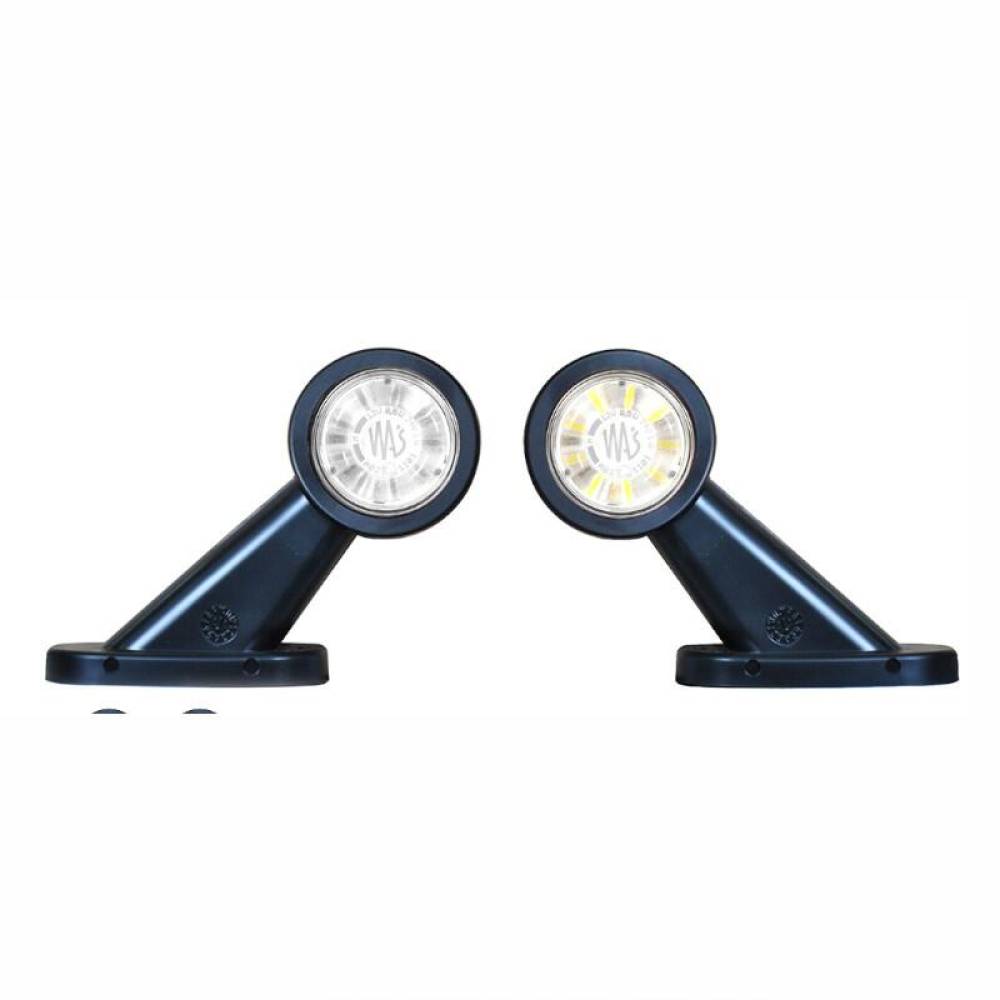 Lampa gabarit brat 108mm, oblic 45°, LED, 12-24V, lentile incolore, stanga W21.7W 501L Was 