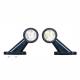 Lampa gabarit brat 108mm, oblic 45°, LED, 12-24V, lentile incolore, stanga W21.7W 501L Was 