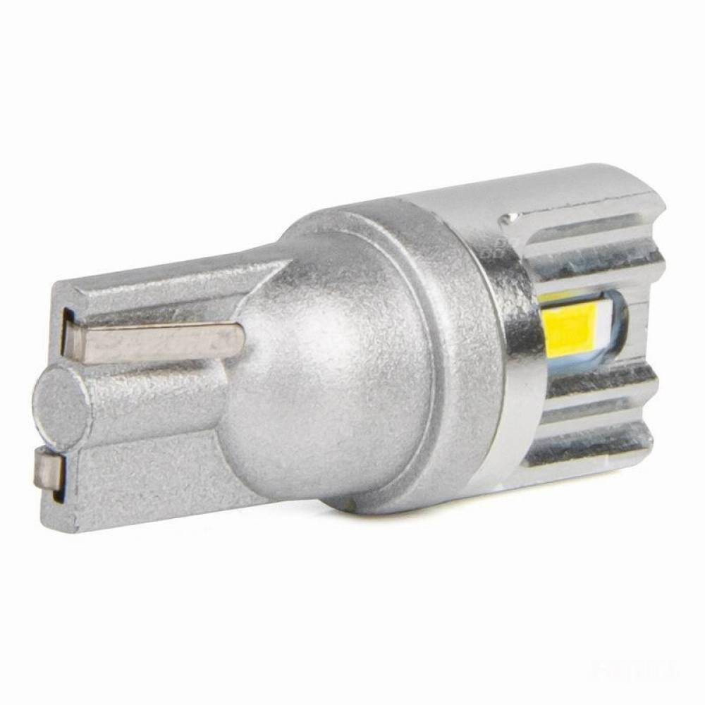 Set 2 becuri aluminiu T10, 2 LED-uri SMD1860, 12-24V, W5W, alb 03719 Amio 