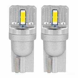 Set 2 becuri aluminiu T10, 2 LED-uri SMD1860, 12-24V, W5W, alb 03719 Amio 