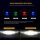 Far universal LED, fi17.8cm, 9-36V, 60W, 5500lm, cu faza lunga, scurta, pozitie alba DRL, semnalizare si modul intermitent RGB craniu, pentru Jeep si moto, Pirate Skull 03695 Amio