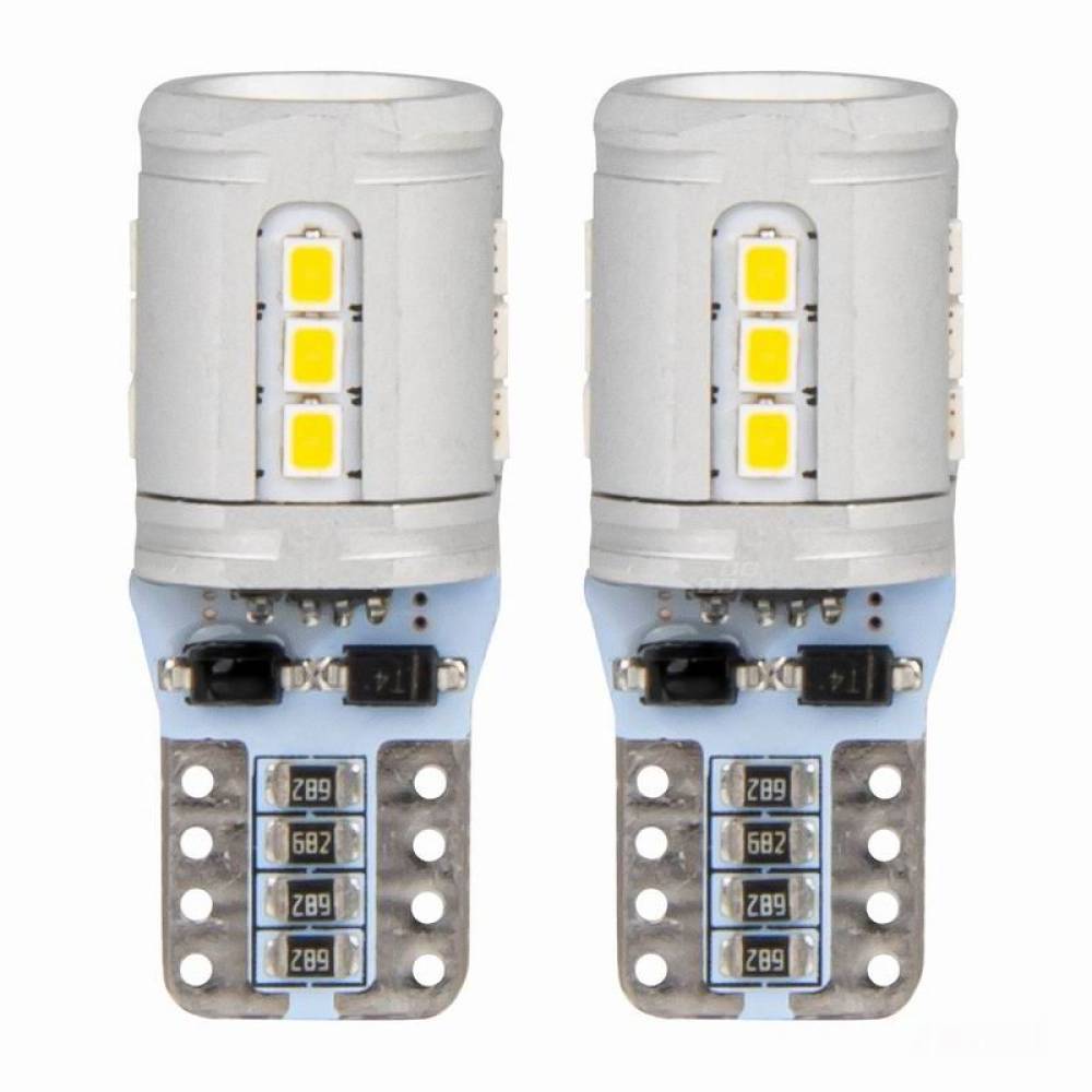 Set 2 becuri T10e, 15 LED-uri SMD2016, 12-24V, W5W, CANBUS, alb 03723 Amio