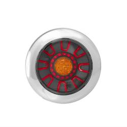Lampa stop fi152, 3 functii, LED, 12-36V, hamburger, cablu 1m, stanga-dreapta, incastrabila, cu inel cromat, FT-313 LED CHROME