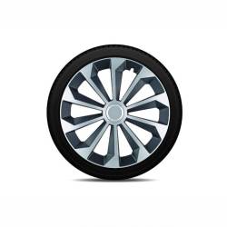 Set 4 capace roti 14inch, Fame II cu inel, grafit cu argintiu, Jestic