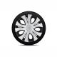 Set 4 capace roti 16inch, Top II cu inel, argintiu cu negru, Jestic Set 4 capace roti 16inch, Top II cu inel, argintiu cu negru, Jestic
